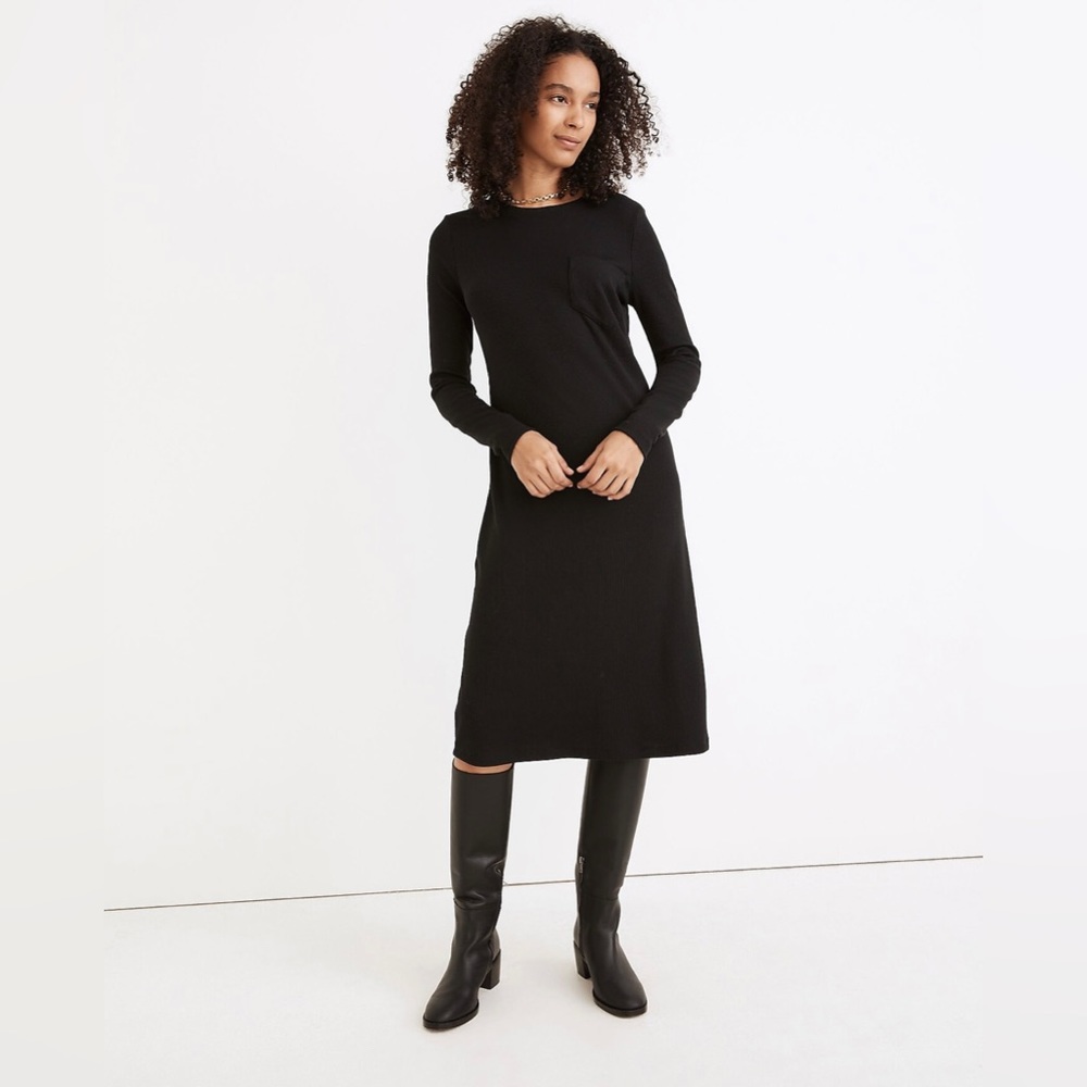 Madewell Long Sleeve Pocket Tee Dress New With Tags